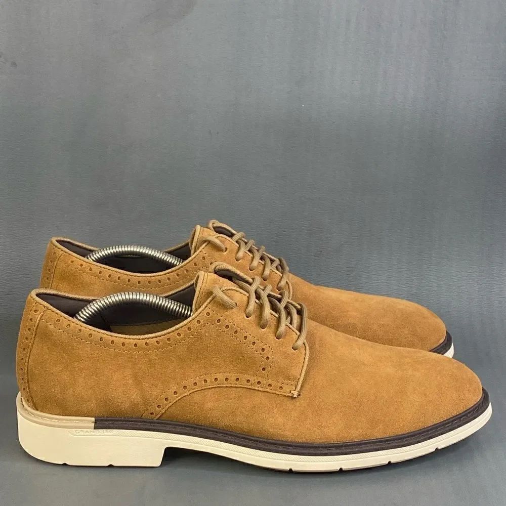 Cole Haan The Go-to Plain Toe brown suede comfort Oxford shoes mens size 11.5